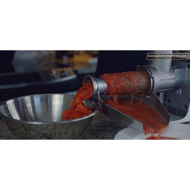 Fabio Leonardi MR9 1HP SP5 Tomato Machine + # 22 Meat Grinder Attachment Combo-Consiglio's Kitchenware