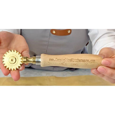 Brass Fluted Pastry and Pasta Wheel