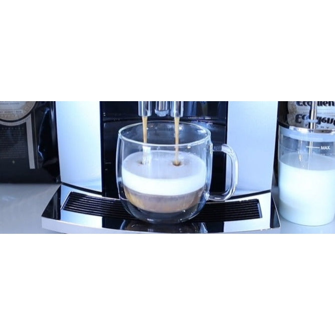 Jura E6 Platinum Making Cappuccino