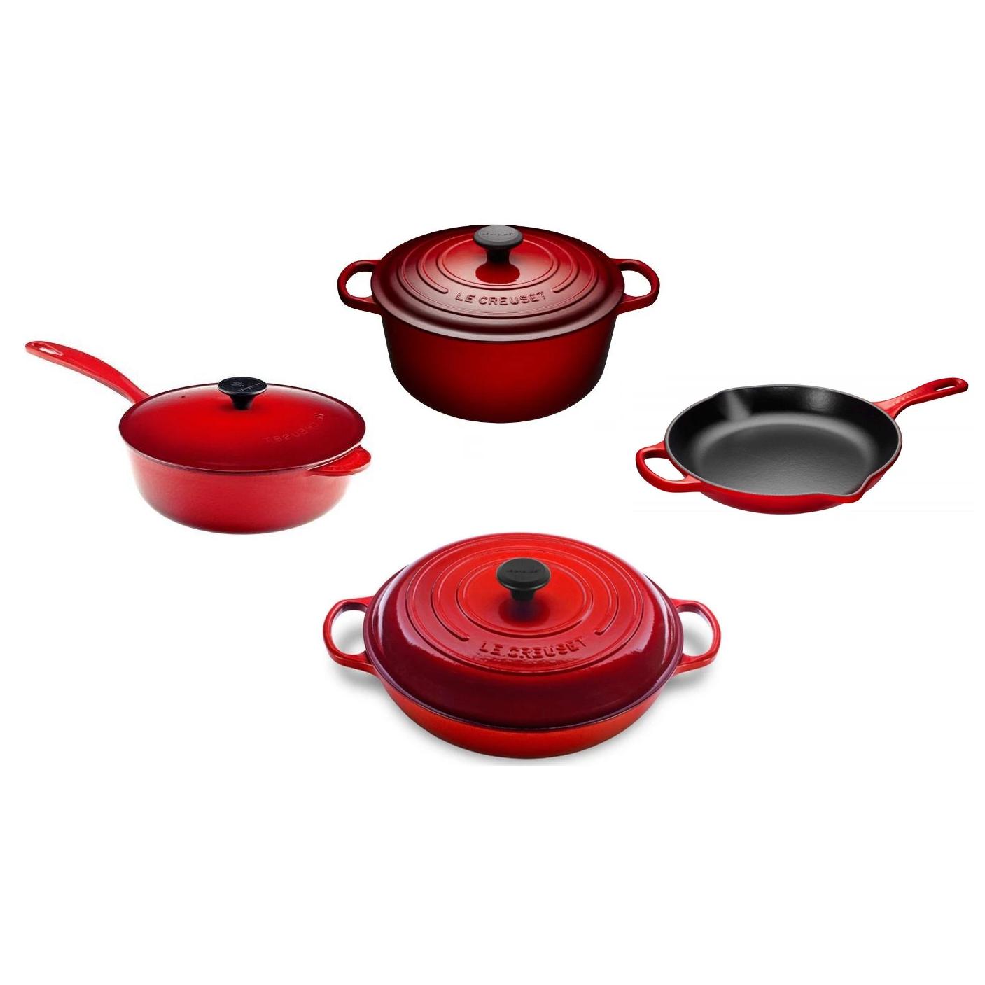 Le Chef 21 Piece Enameled Cast Iron Cookware Set in Cherry