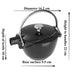 Staub Grenadine Round Tea Kettle 1.15L / 1QT / 16.5CM -40509-424 Dimensions