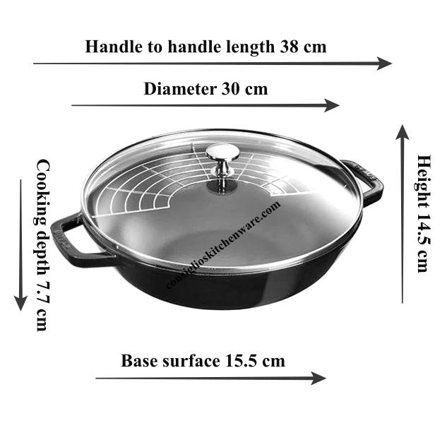 Staub Glasdeckel für Wok, 30 cm Staub Glasdeckel für Wok, 30 cm
